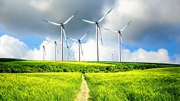 erneuerbare Energie: Landschaft mit Windrädern